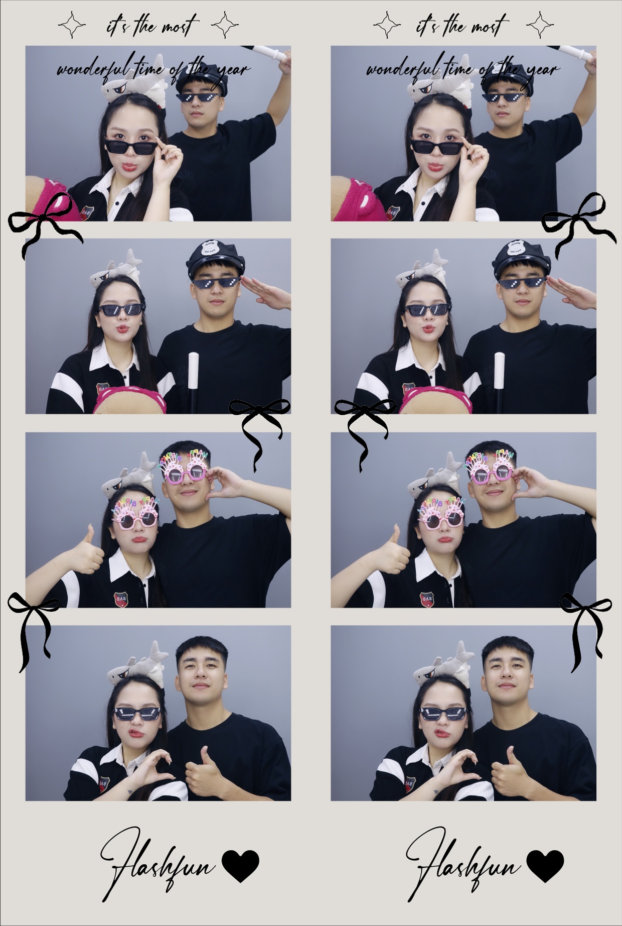 Chụp photobooth lần đầu cùng nhau